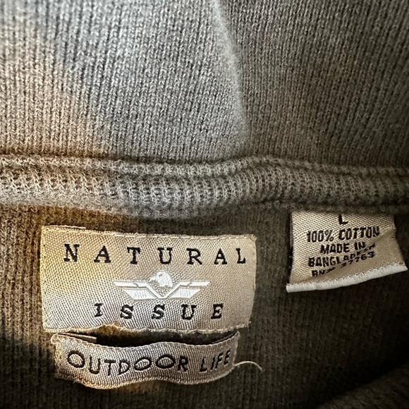 Men’s Natural Issue Outdoor Life 100% Cotton Olive Green Pullover Large. Thick. - Picture 6 of 10